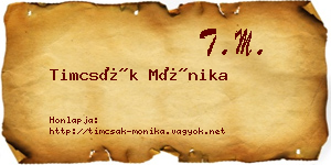 Timcsák Mónika névjegykártya